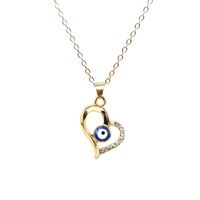 Ig Style Streetwear Devil's Eye Heart Shape Alloy Plating Hollow Out Inlay Rhinestones Women's Unisex Pendant Necklace main image 5