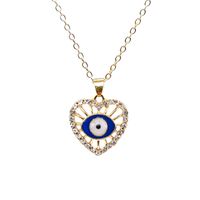 Ig Style Streetwear Devil's Eye Heart Shape Alloy Plating Hollow Out Inlay Rhinestones Women's Unisex Pendant Necklace main image 6