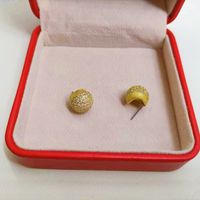 1 Pair Simple Style Round Plating Inlay Copper Glass Gold Plated Ear Studs main image 4