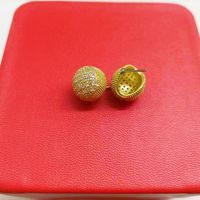 1 Pair Simple Style Round Plating Inlay Copper Glass Gold Plated Ear Studs main image 5