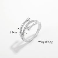 Sterling Silver Y2K Simple Style Bamboo Solid Color Shiny Metallic Plating Zircon Rings sku image 1