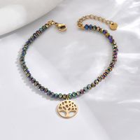 Simple Style Classic Style Commute Round Life Tree Eye 304 Stainless Steel 14K Gold Plated Zircon Bracelets In Bulk main image 4
