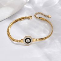 Simple Style Classic Style Commute Round Life Tree Eye 304 Stainless Steel 14K Gold Plated Zircon Bracelets In Bulk main image 6