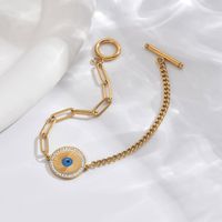 Simple Style Classic Style Commute Round Life Tree Eye 304 Stainless Steel 14K Gold Plated Zircon Bracelets In Bulk main image 10