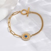 Simple Style Classic Style Commute Round Life Tree Eye 304 Stainless Steel 14K Gold Plated Zircon Bracelets In Bulk main image 9