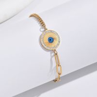 Simple Style Classic Style Commute Round Life Tree Eye 304 Stainless Steel 14K Gold Plated Zircon Bracelets In Bulk main image 8