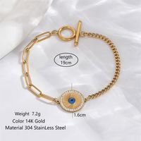 Simple Style Classic Style Commute Round Life Tree Eye 304 Stainless Steel 14K Gold Plated Zircon Bracelets In Bulk sku image 2