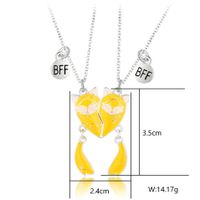 Cartoon Style Cute Heart Shape Fox Alloy Girl's Pendant Necklace sku image 3