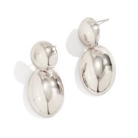 1 Pair Simple Style Shiny Oval Polishing Alloy Drop Earrings sku image 3