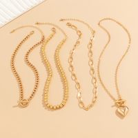 Hip-hop Punk Heart Shape Copper Toggle Plating 18k Gold Plated Pendant Necklace Necklace main image 6