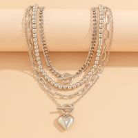 Hip-hop Punk Heart Shape Copper Toggle Plating 18k Gold Plated Pendant Necklace Necklace main image 5