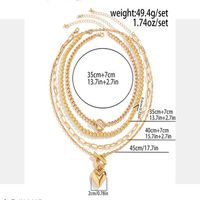 Hip-hop Punk Heart Shape Copper Toggle Plating 18k Gold Plated Pendant Necklace Necklace main image 3