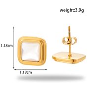 1 Pair Vintage Style C Shape Square Plating Stainless Steel 18k Gold Plated Hoop Earrings sku image 2
