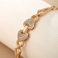 Elegant Glam Xuping Heart Shape Alloy Copper Plating Inlay Artificial Diamond 18k Gold Plated Women's Bracelets main image 4