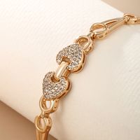 Elegante Glamour Xuping Forma De Corazón Aleación Cobre Enchapado Embutido Diamante Artificial Chapado En Oro De 18 Quilates. Mujeres Pulsera main image 4