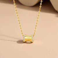 Simple Style Geometric Solid Color Sterling Silver Plating Pendant Necklace main image 3