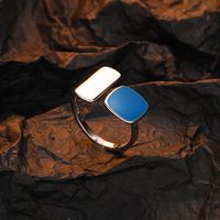 Casual Geometric Sterling Silver Epoxy Plating White Gold Plated Open Rings main image 4