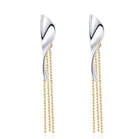 1 Pair Casual Tassel Plating Sterling Silver 24k Gold Plated White Gold Plated Drop Earrings main image 6