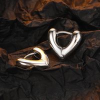 1 Pair Casual Heart Shape Plating Sterling Silver White Gold Plated Earrings main image 5
