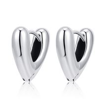 1 Pair Casual Heart Shape Plating Sterling Silver White Gold Plated Earrings main image 6