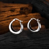 1 Pair Casual U Shape Plating Sterling Silver White Gold Plated Earrings main image 5