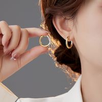 1 Pair Casual Color Block Plating Sterling Silver 24k Gold Plated White Gold Plated Earrings main image 3