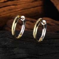 1 Pair Casual Color Block Plating Sterling Silver 24k Gold Plated White Gold Plated Earrings main image 4
