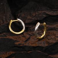 1 Pair Casual Color Block Plating Sterling Silver 24k Gold Plated White Gold Plated Earrings sku image 1