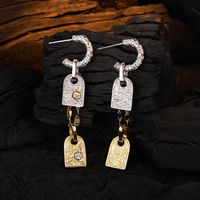 1 Pair Retro Geometric Plating Sterling Silver 24k Gold Plated White Gold Plated Drop Earrings main image 5
