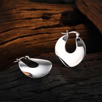 1 Pair Casual Solid Color Sterling Silver White Gold Plated Earrings main image 4