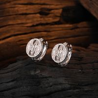 1 Pair Casual Solid Color Plating Sterling Silver White Gold Plated Earrings main image 1