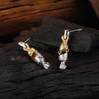 1 Pair Casual Color Block Plating Inlay Sterling Silver Zircon 24k Gold Plated White Gold Plated Drop Earrings main image 5