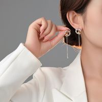 1 Pair Casual Color Block Plating Sterling Silver 24k Gold Plated White Gold Plated Drop Earrings main image 3