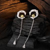 1 Pair Casual Color Block Plating Sterling Silver 24k Gold Plated White Gold Plated Drop Earrings main image 5
