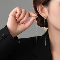 1 Pair Casual Geometric Inlay Sterling Silver Zircon 24k Gold Plated White Gold Plated Drop Earrings main image 1