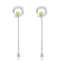 1 Pair Casual Color Block Plating Sterling Silver 24k Gold Plated White Gold Plated Drop Earrings main image 6