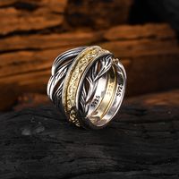 Casual Feather Sterling Silver Plating 24k Gold Plated Open Rings main image 1