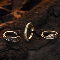 Casual Feather Sterling Silver Plating 24k Gold Plated Open Rings main image 4