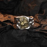 Casual Human Face Sterling Silver Plating 24k Gold Plated White Gold Plated Open Rings main image 5