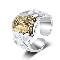Casual Human Face Sterling Silver Plating 24k Gold Plated White Gold Plated Open Rings main image 6