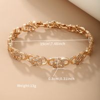 Elegant Xuping Infinity Heart Shape Alloy Copper Plating Inlay Artificial Diamond 18k Gold Plated Women's Bracelets sku image 1