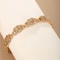 Elegant Xuping Infinity Heart Shape Alloy Copper Plating Inlay Artificial Diamond 18k Gold Plated Women's Bracelets main image 1