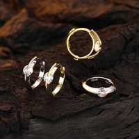 1 Pair Casual Round Plating Inlay Sterling Silver Zircon 24k Gold Plated White Gold Plated Earrings main image 7