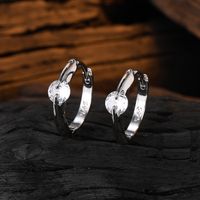 1 Pair Casual Round Plating Inlay Sterling Silver Zircon 24k Gold Plated White Gold Plated Earrings main image 5