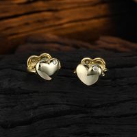 1 Pair Casual Heart Shape Plating Inlay Sterling Silver Zircon 24k Gold Plated White Gold Plated Ear Cuffs main image 4