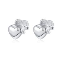 1 Pair Casual Heart Shape Plating Inlay Sterling Silver Zircon 24k Gold Plated White Gold Plated Ear Cuffs main image 5