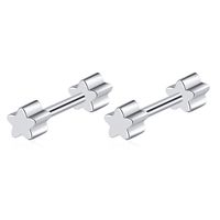 1 Pair Ig Style Simple Style Star Plating Sterling Silver White Gold Plated Ear Studs main image 5