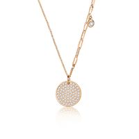 Simple Style Geometric Round Sterling Silver Plating Inlay Zircon Pendant Necklace main image 8