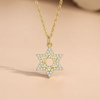 Simple Style Star Sterling Silver Plating Inlay Zircon Pendant Necklace main image 1