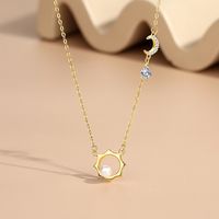 Simple Style Geometric Solid Color Sterling Silver Plating Pendant Necklace main image video